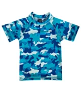 Remera m.cortas camuflado azul y verde Remera UV Camuflada mangas cortas