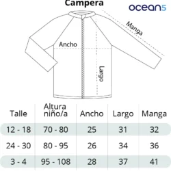 TABLA DE TALLES UV CAMPERA 2026 Campera UV All Day