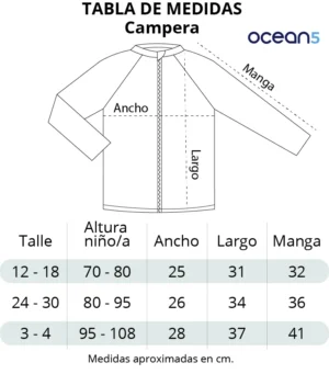 TABLA DE TALLES UV CAMPERA 2026 Campera UV All Day