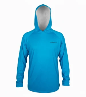 Remera capucha adulto azul Remera UV Adulto con capucha