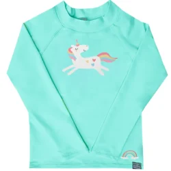 Remera Unicornio verde agua mangas largas Remera UV Unicornio mangas largas