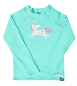 Remera Unicornio verde agua mangas largas Remera UV Unicornio mangas largas