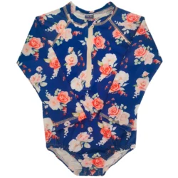 Bodysuit Roses azul mangas largas Bodysuits UV mangas largas