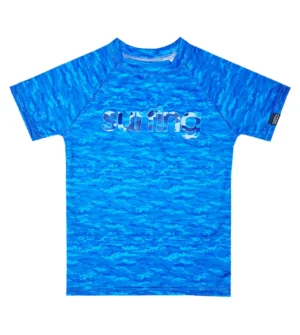 Remera camuflada surfing azul mc Remera UV Surfing camuflada mangas cortas