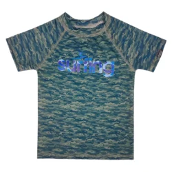 Remera camuflada surfing verde mc Remera UV Surfing camuflada mangas cortas
