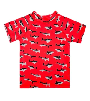Remera m.cortas shark squad roja Remera UV Shark Squad mangas cortas