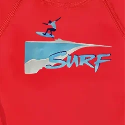 Remera m.largas Surf roja recorte Remera UV Surf mangas cortas